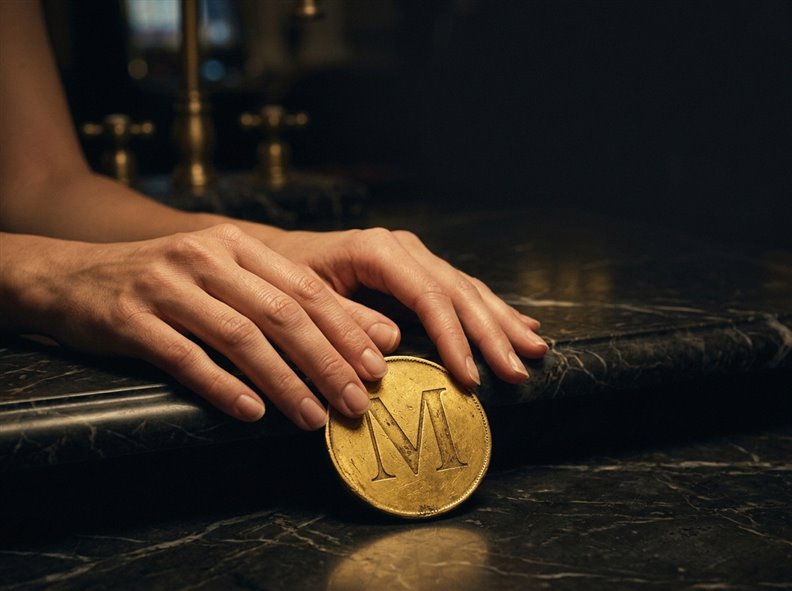 Casino chips and playing cards on felt table